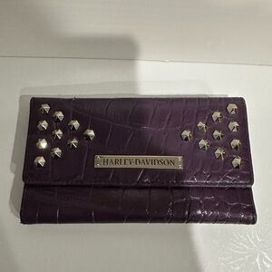 Harley Davidson Leather Wallet Purple